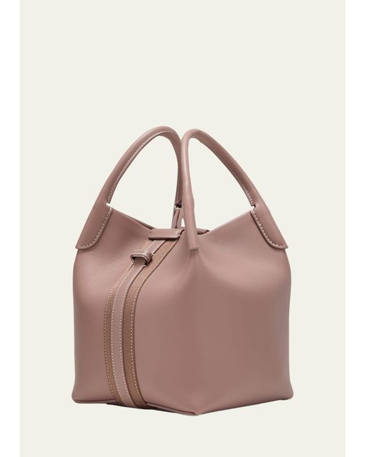 Loro Piana Pink Bale Leather Top-handle Bag