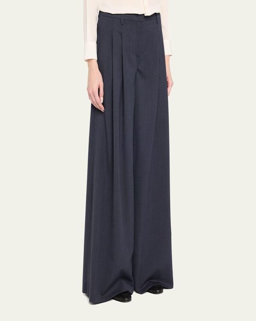 Twp Blue New Didi Wool-Blend Wide-Leg Pants