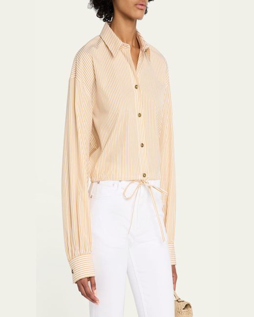 Rag & Bone Natural Georgie Stripe Drawstring Shirt