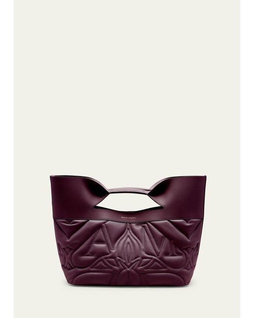 Alexander McQueen Purple Small Bow Seal Padded Tote Bag