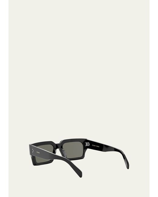 Céline Gray 3-dot Acetate Rectangle Sunglasses for men