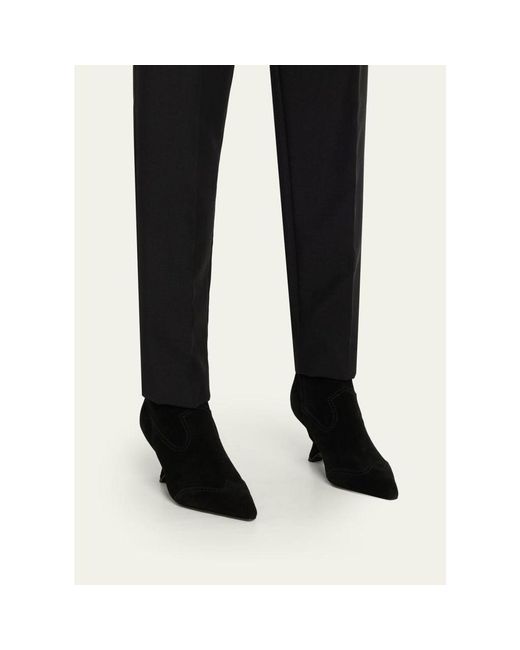 Jonathan Simkhai Black Shadow Suede Western Booties