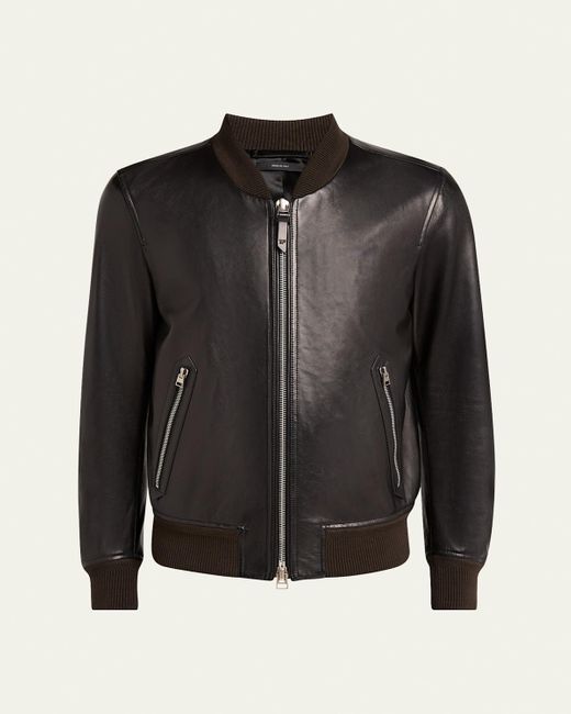 Cinquanta Lamb nappa leather Bomber zip-up Jacket black 44 main image 0