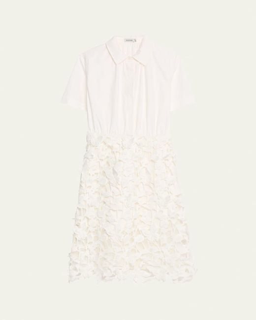 Jonathan Simkhai Natural Colette Short-Sleeve Combo Dress