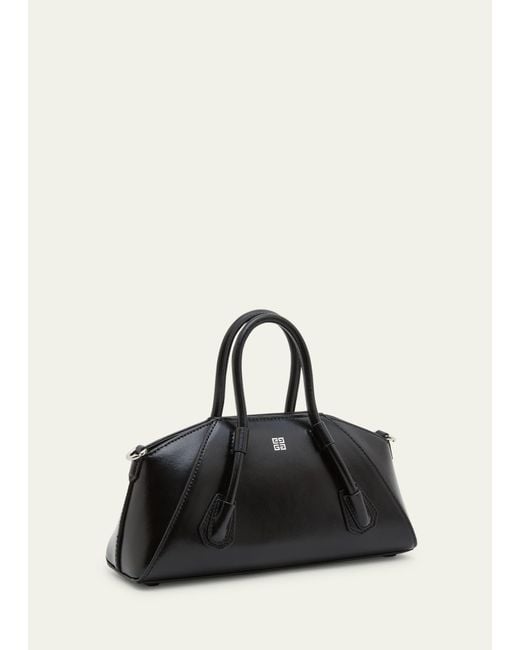 Givenchy Black Antigona Stretch Mini Top Handle In Box Leather
