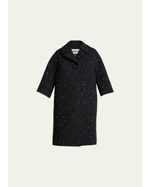 Libertine Black Infinite Galaxy Embellished Wool Coat