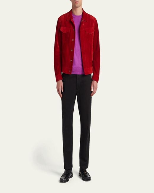 Tom Ford Green Suede Snap-Front Western Jacket for men