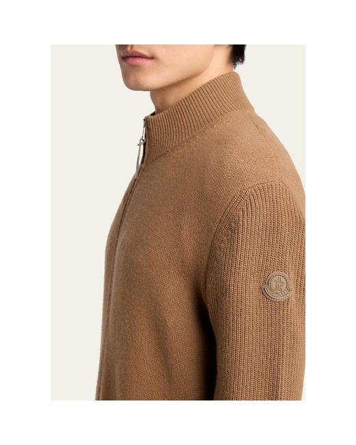 Moncler Brown Virgin Wool Blend Jacket for men