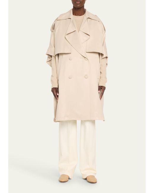 Max Mara Natural Cannone Double-breasted Trench Coat