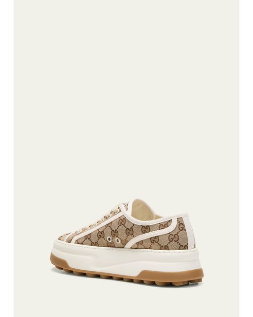 Gucci Natural GG Canvas Low-top Platform Sneakers