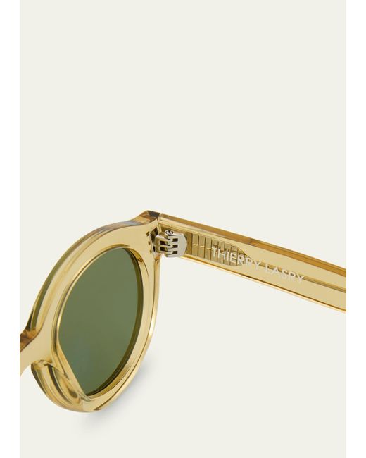 Thierry Lasry Green Olympy 656 Acetate Round Sunglasses