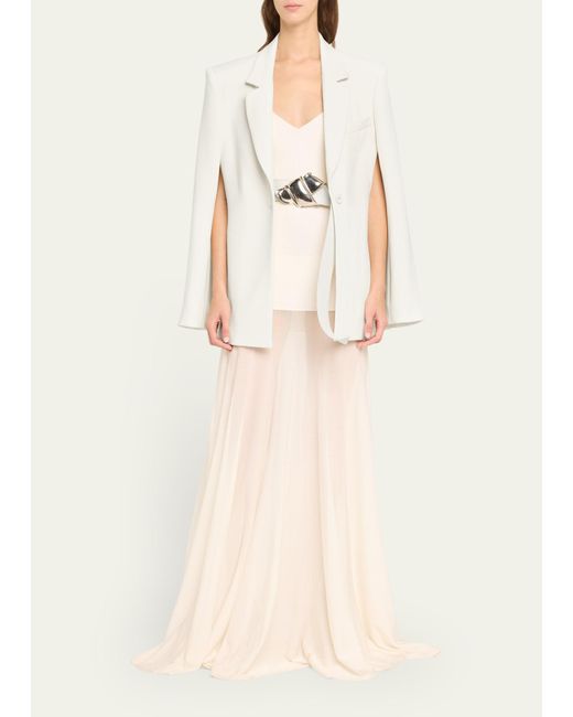 Brandon Maxwell Natural The Laila Cape Evening Jacket