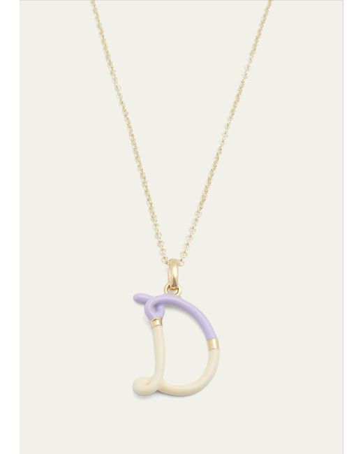 Bea Bongiasca Enamel Letter Necklace in Natural | Lyst