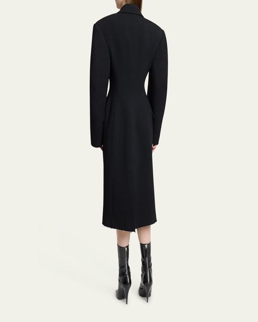 Givenchy Black Wool-Blend Cocoon Coat