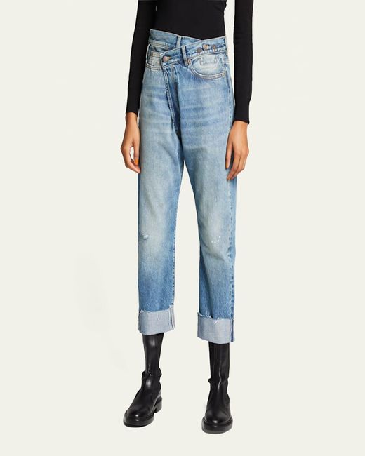 R13 Blue Crossover Cuffed Jeans