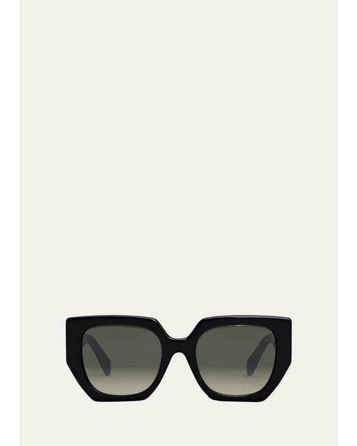 Céline Black Triomphe Logo Acetate Butterfly Sunglasses