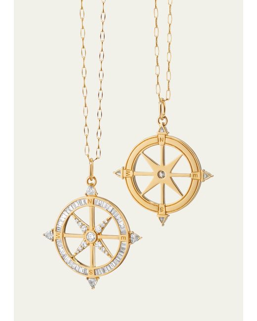 Monica Rich Kosann White Adventure Diamond Compass Necklace