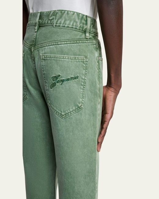Jacquemus Green Le De-Nimes Straight-Fit Jeans for men