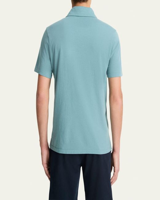 Vince Blue Garment-Dyed Polo Shirt for men