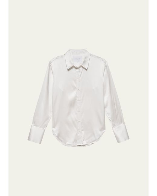 FRAME Natural The Standard Silk Button-front Shirt