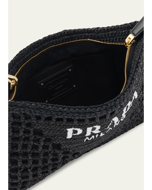 Prada Black Logo Zip Clutch Bag