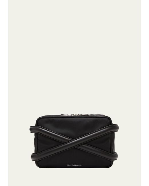 Alexander McQueen Black Harness Nylon Crossbody Bag for men