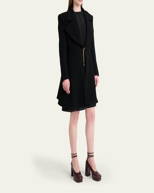 Chloé Black Boucle Wool-Blend Coat