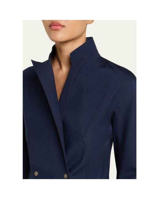 Giorgio Armani Blue Structured Scuba Double-Breasted Jackets