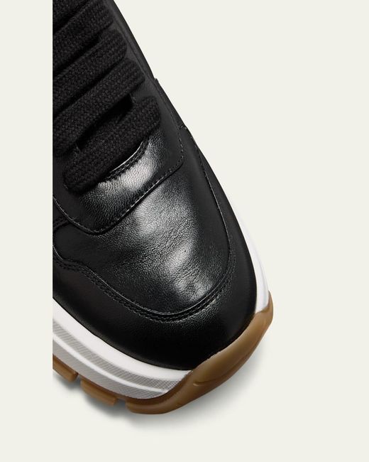Prada White Leather Logo Runner Sneakers
