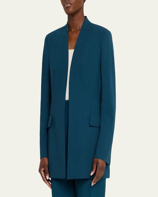 Akris Blue Alvar Open Tailored Jacket