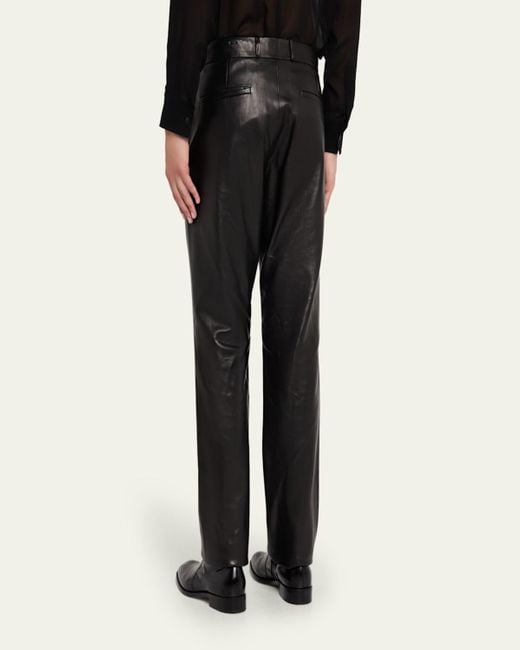 Versace Gray Plonge Leather Pants for men