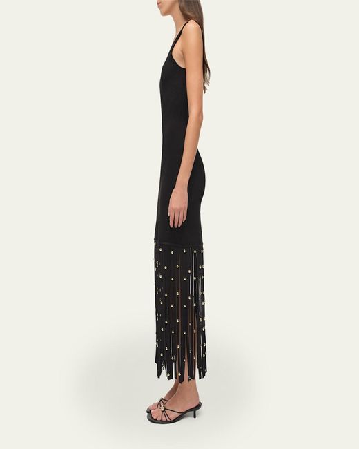 Jonathan Simkhai Romelia Fringe Knit Midi Dress in Green | Lyst