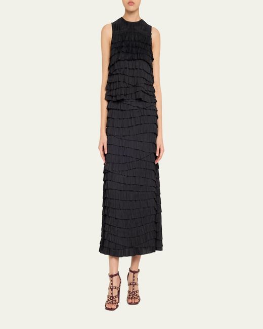 Ulla Johnson Black Eloise Layered Ruffle Skirt