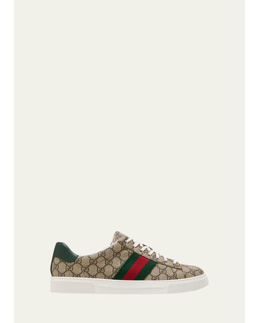 Gucci Natural Ace Low-top Sneakers With Web for men