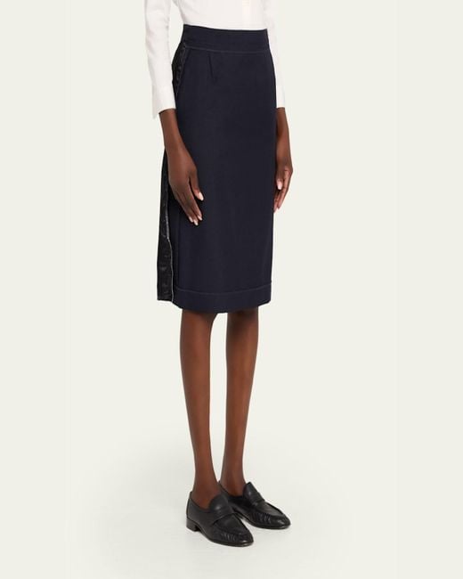 Maison Margiela Blue Inside-Out Midi Pencil Skirt