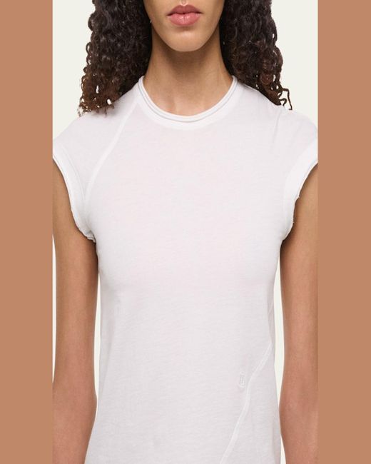 Helmut Lang White Twisted Crewneck Top