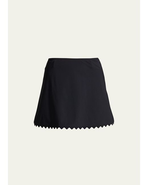 Karla Colletto Black Ines Coverup Mini A-line Skirt