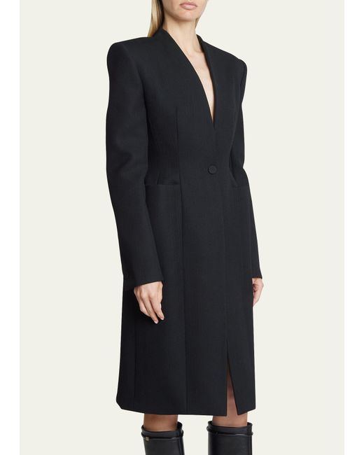 Givenchy Blue Hourglass Wool Top Coat
