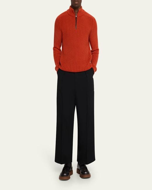 Iris Von Arnim Red Eugene Half-Zip Cashmere Pullover for men