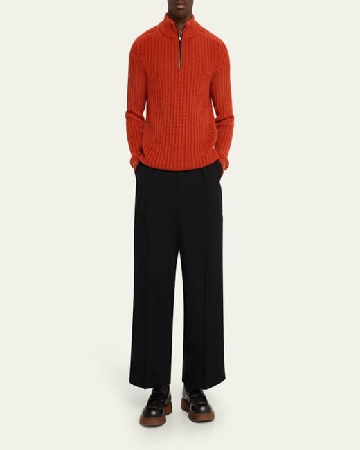 Iris Von Arnim Red Eugene Half-Zip Cashmere Pullover for men