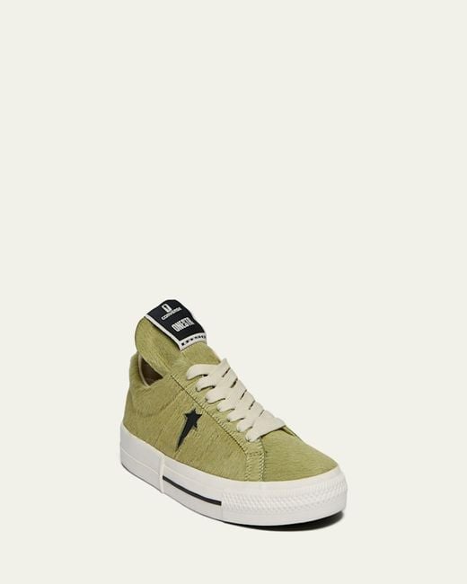 Rick Owens Natural X Converse Onestr Calf Hair Low-Top Sneakers for men