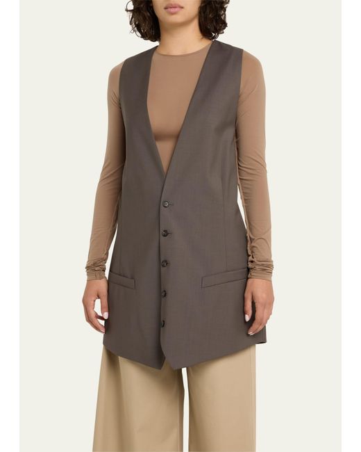 MM6 by Maison Martin Margiela Brown Oversized Wool Suiting Vest