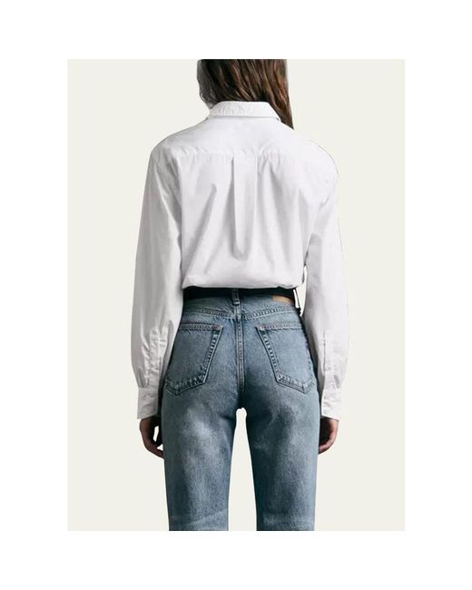 Rag & Bone White Maxine Classic Button-Front Shirt