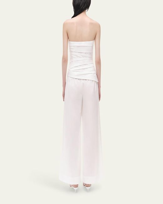 Jonathan Simkhai Natural Emerson Ruched Bustier Top