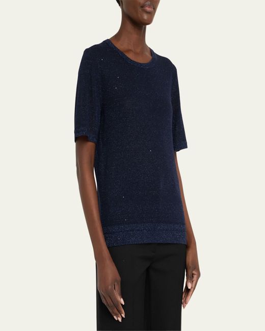 Kobi Halperin Blue Noa Sequin-Embellished Crewneck Sweater