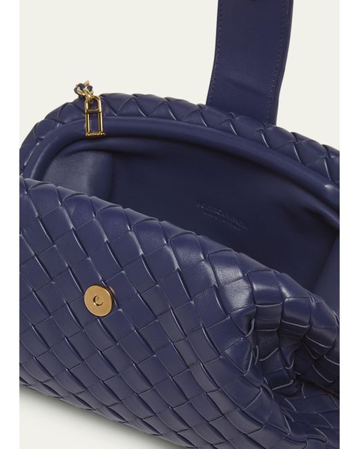 Bottega Veneta Blue Lauren 1980 Teen Clutch Bag With Chain