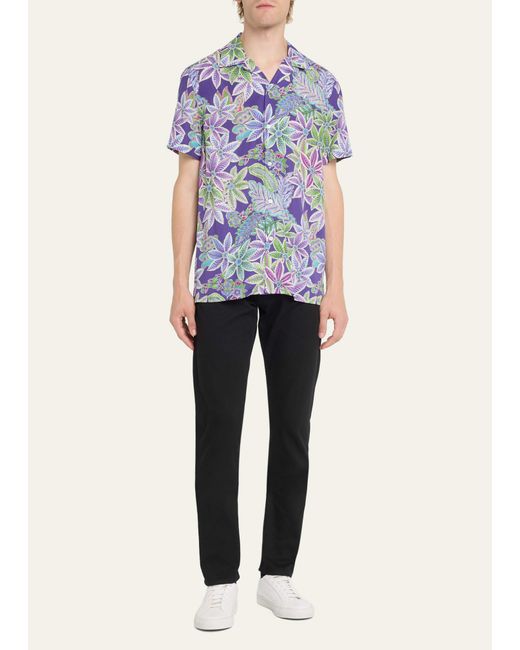 Ralph Lauren Purple Label Multicolor Archer Floral Silk Camp Shirt for men