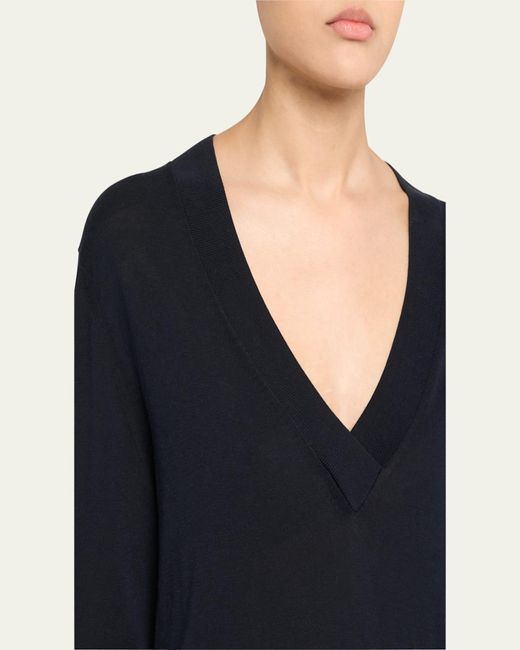 Twp Blue Perfect Deep V Wool Sweater
