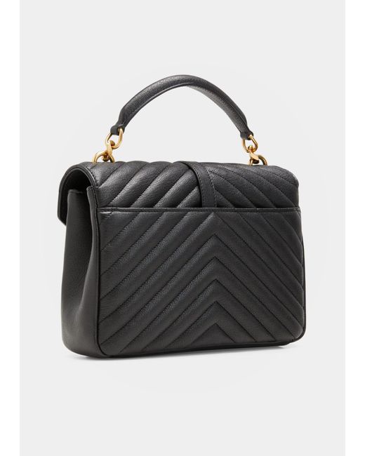 Saint Laurent College Medium Ysl Matelasse Lambskin Vflap Crossbody