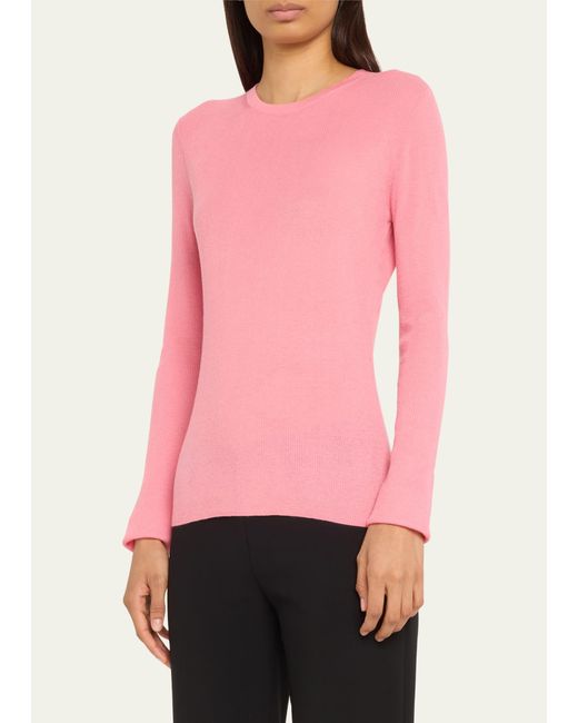 Michael Kors Pink Hutton Ribbed Cashmere Pullover